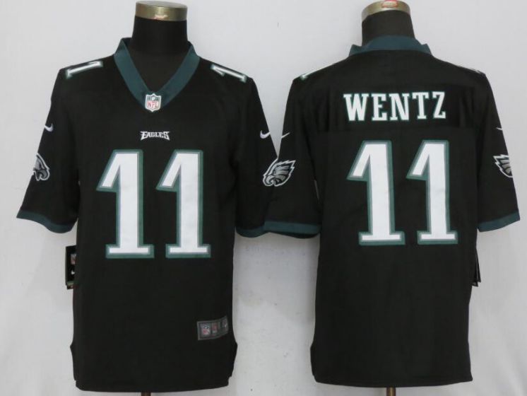 Men NFL NEW Nike Philadelphia Eagles 11 Wentz Black 2017 Vapor Untouchable Limited jersey